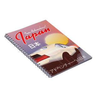 In Abenteuer! Japan 80er Vintage Reiseplakat Notizblock