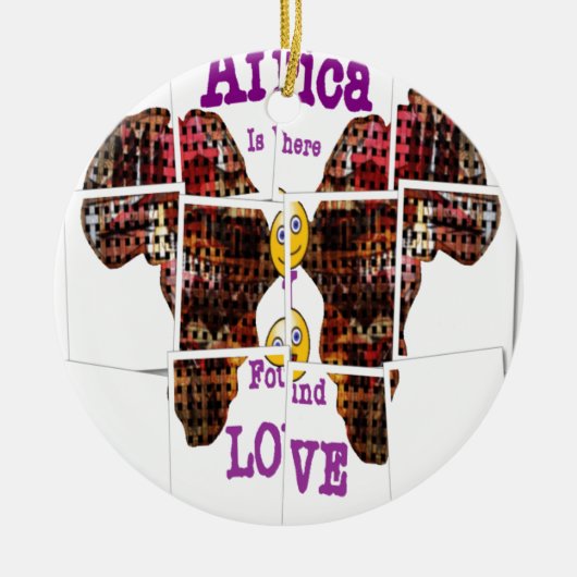 In Afrika habe ich Liebe gefunden Keramik Ornament (Vorne)