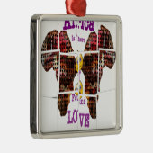 In Afrika habe ich Liebe gefunden Silbernes Ornament (Rechts)