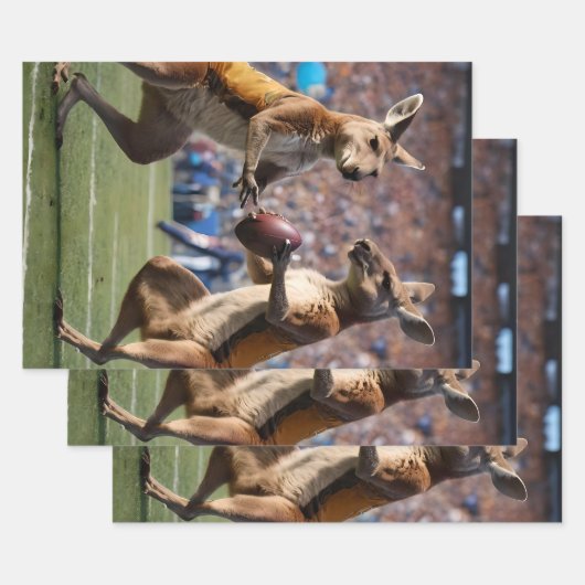 "In Aktion: Kangaroos spielt Aussie-Regeln Geschenkpapier Set (Set)