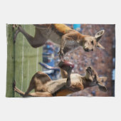 "In Aktion: Kangaroos spielt Aussie-Regeln Geschirrtuch (Horizontal)