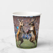 "In Aktion: Kangaroos spielt Aussie-Regeln Pappbecher (Rückseite)