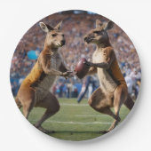 "In Aktion: Kangaroos spielt Aussie-Regeln Pappteller (Vorderseite)