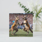 "In Aktion: Kangaroos spielt Aussie-Regeln Save The Date (Stehend Vorderseite)