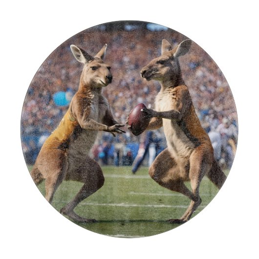 "In Aktion: Kangaroos spielt Aussie-Regeln Schneidebrett (Vorderseite)