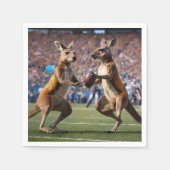 "In Aktion: Kangaroos spielt Aussie-Regeln Serviette (Vorderseite)