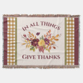 In All Things Give Thanks Autumn Floral Decke (Vorderseite)