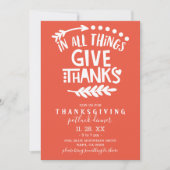 In allem Dank an Orange Erntedank Einladung (Vorderseite)