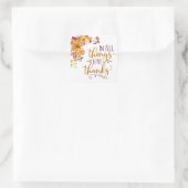 In allem Dank Autumn Floral Quadratischer Aufkleber (Tasche)