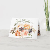 In allem Dank florale Rose geklappte Karte geben