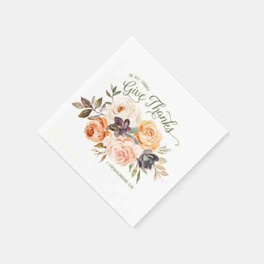 In allem Dank floralen Rose Napkin Serviette (Ecke)