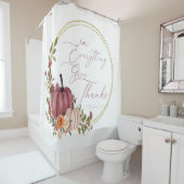 In allem Dank pastellfarbene und goldene Kürbis. Duschvorhang (Beispiel)