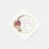 In allem Dank pastellfarbene und goldene Kürbis. Serviette (Ecke)