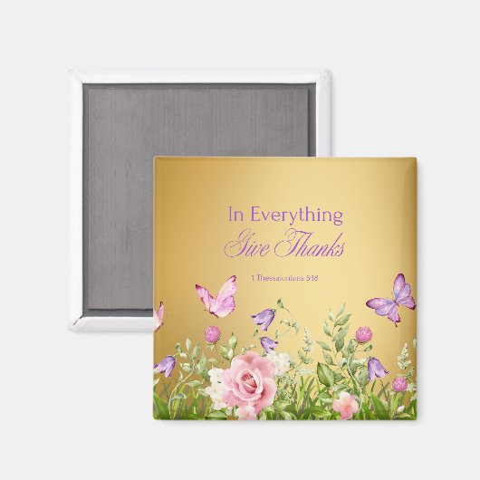 In allem danke - 1 Thess. 5:18 Magnet (Vorderseite/Rückseite)