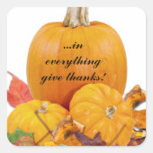 In allem danke! quadratischer aufkleber (Vorderseite)