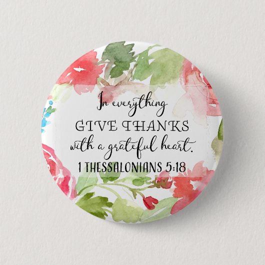 In allem danke | Schriftkunst Button (Vorderseite)