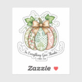 In allem danke Shabby Chic Kürbis Aufkleber (Blatt)