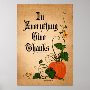 "In allem geben Dank", Erntedank Pumpkin Poster