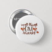 In allem gibt Dank Erntedank Pumpkin Button (Vorne & Hinten)