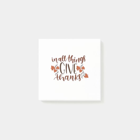 In allem gibt Dank Erntedank Pumpkin Post-it Klebezettel (Vorderseite)