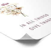 In allen Dingen dank Autumn Wildblume Print Poster (Ecke)
