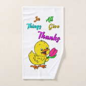 In allen Dingen Dank Chick Tulip Erntedank Badhandtuch Set (Handtuch)