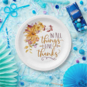 In allen Dingen Dank Herbst Floral Pappteller (Party)