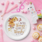 In allen Dingen Dank Herbst Floral Pappteller (Party)