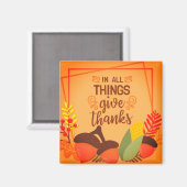 In allen Dingen dank Herbst Inspiration. Magnet (Vorderseite/Rückseite)