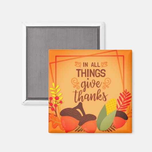 In allen Dingen dank Herbst Inspiration. Magnet (Vorderseite/Rückseite)