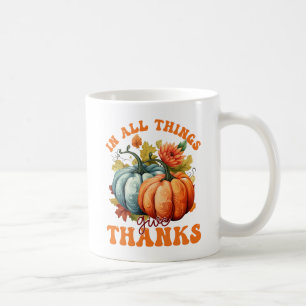 In allen Dingen danke - farbenfrohe Pumpkin Kaffeetasse