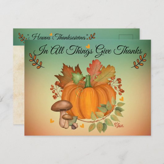 In allen Dingen danke Postcard Postkarte (Vorne/Hinten)