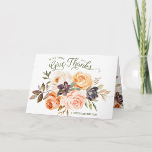 In allen Dingen danket - Florale Rosen gefaltete K Karte