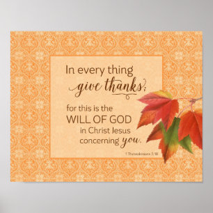 In allen Dingen dankt - 1 Thes. 5:18 Poster