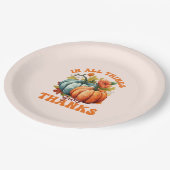 In allen Dingen gibt Dank Pumpkin Pappteller (Schrägansicht)