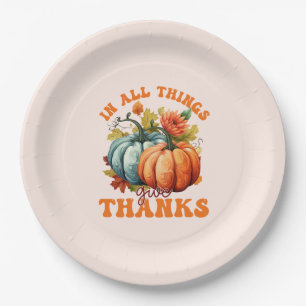 In allen Dingen gibt Dank Pumpkin Pappteller