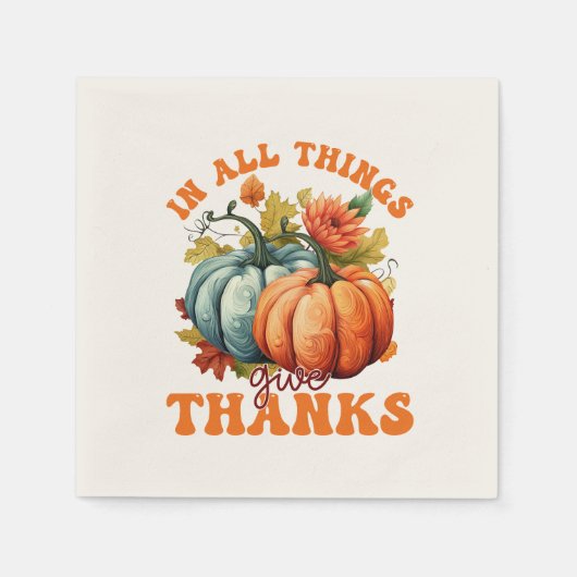 In allen Dingen gibt Dank Pumpkin Serviette (Vorderseite)