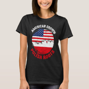 In Amerika angebaute Vintage-Flaggen mit polnische T-Shirt