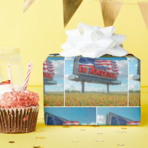 In Amerika hergestelltes Billboard in Wildblumen Geschenkpapier