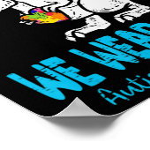 In April We Wear Blue T Rex Dinosaur Autism Awaren Poster (Ecke)