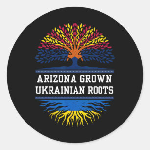 In Arizona aufgewachsen mit ukrainischen Wurzeln - Runder Aufkleber
