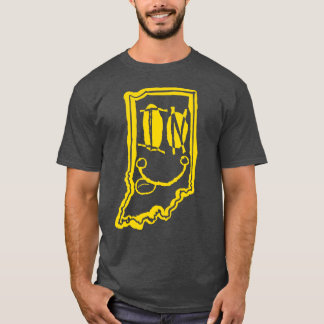 IN Augen Indiana Grunge Lächelndes Gesicht Gelb T-Shirt