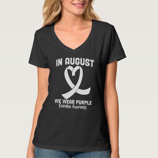 In August We Wear Purple Overdose Awareness Intern T-Shirt (Vorderseite)