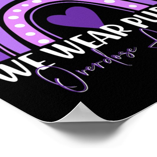 In August We Wear Purple Overdose Awareness Month Poster (Ecke)
