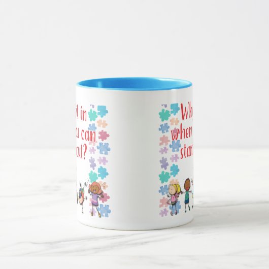 In Autismus-Bewusstsein warum passen, wenn Sie Tasse (Zentrum)