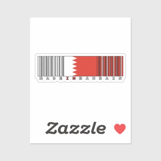 In Bahrain hergestellter Barcode-Flaggenaufkleber Aufkleber (Blatt)