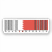 In Bahrain hergestellter Barcode-Flaggenaufkleber Aufkleber (Vorderseite)