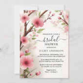 In Bamboo Pink Sakura Cherry Blossom Brautparty Einladung (Vorderseite)