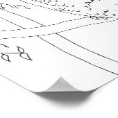 In Bäumen sitzende Eule, Kontur zum Färben von Pla Poster (Ecke)