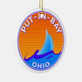 In Bay Ohio Lake Erie Sailing Keramik Ornament (Rechts)
